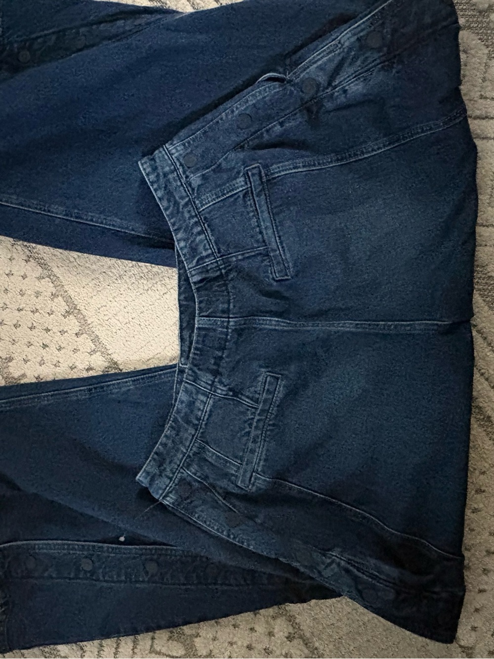We the Free x Free People Time Warp Wide Leg Jeans Size 32 Button Detail - Picture 6 of 10